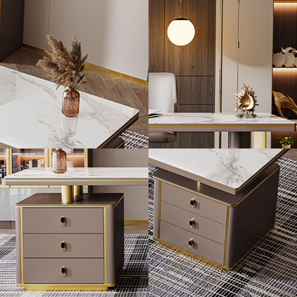 LUXORA WD1045 140/160/180cm Minimalist Style Sintered Stone  Desk