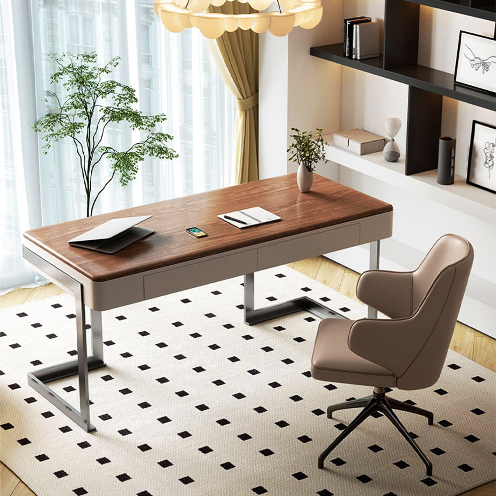 LUXORA WD1053 100/120/140/160CM Minimalist Style Walnut-Colored Desk