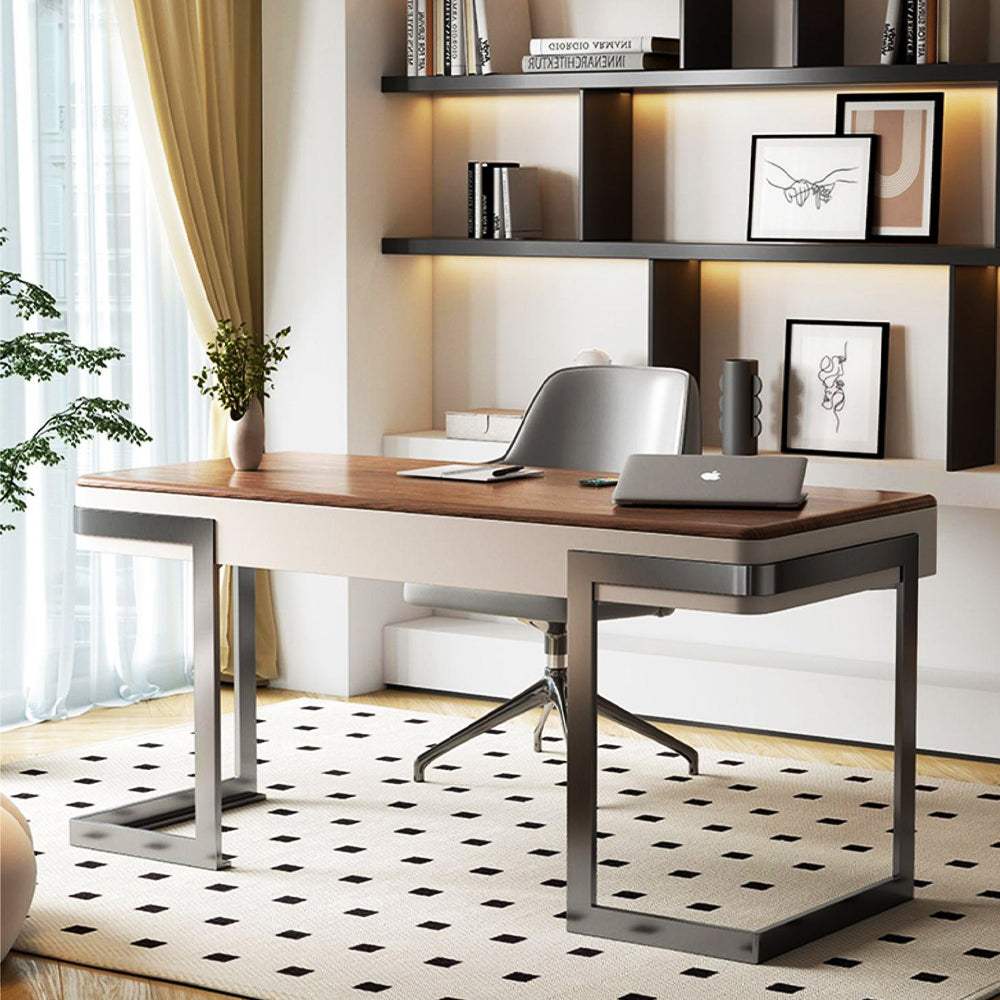 LUXORA WD1053 100/120/140/160CM Minimalist Style Walnut-Colored Desk
