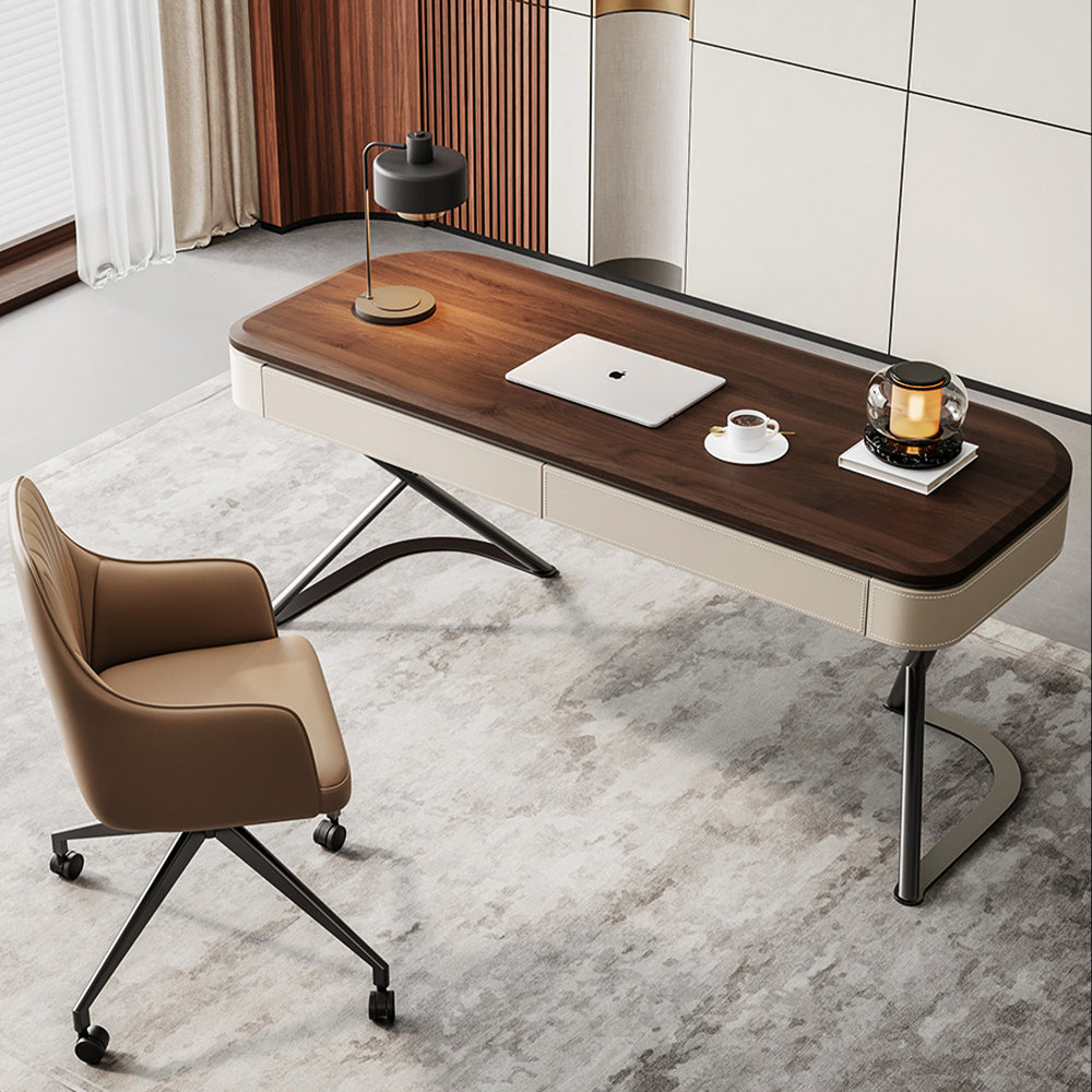 LUXORA WD1054 140/160/180cm Light Luxury Style Solid Wood Desk