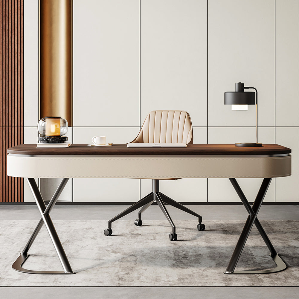 LUXORA WD1054 140/160/180cm Light Luxury Style Solid Wood Desk