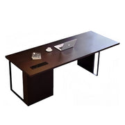 LUXORA WD1060 140/160/180/200cm Light Luxury Style Smoked-Colored Solid Wood Desk