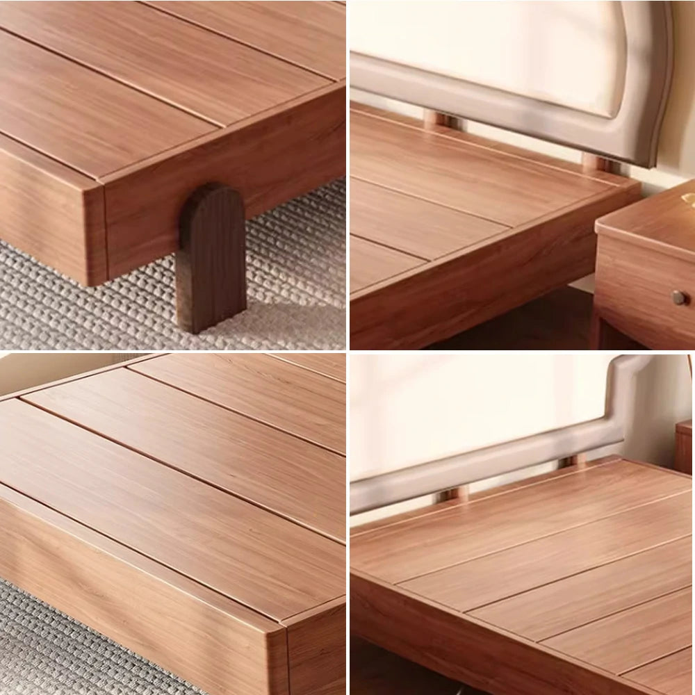 LUXORA 135/150cm Solid Wood Children's Bed Frame with Teddy Bear Bedhead Soft Backrest