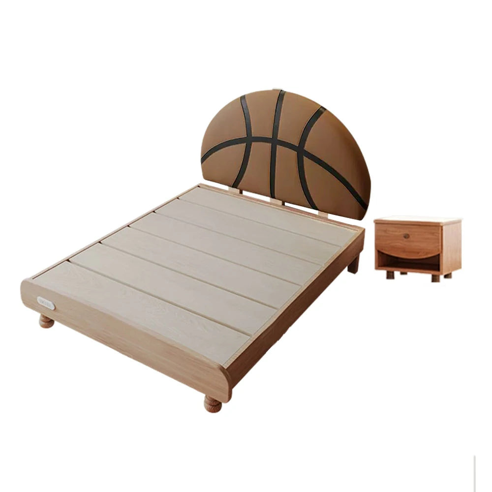 LUXORA 120/135/150/180cm Solid Wood Frame Children'S Basketball Bed