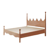 LUXORA 120/135/150/180cm Solid Wood Children's Bed with Crown Shaped Headboard