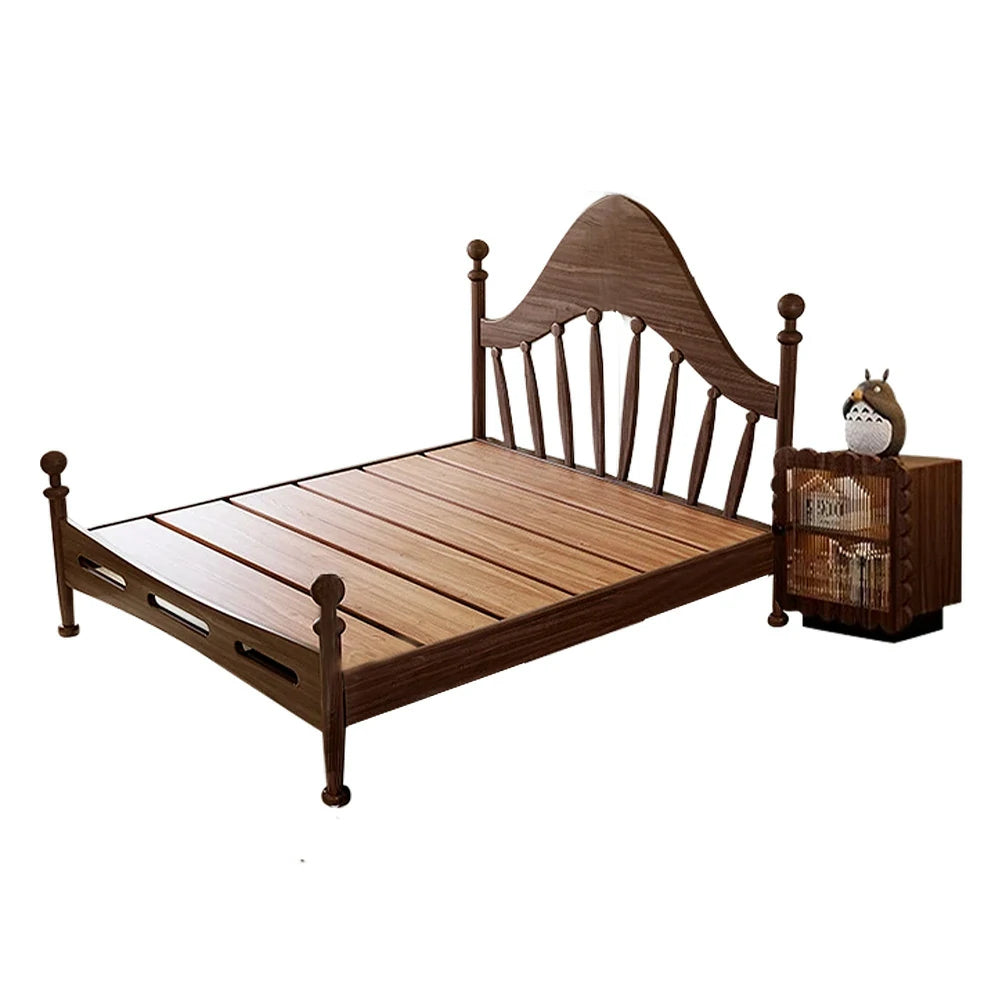 LUXORA 120/135/150/180cm Solid Wood Children's Bed with Harp Headboard