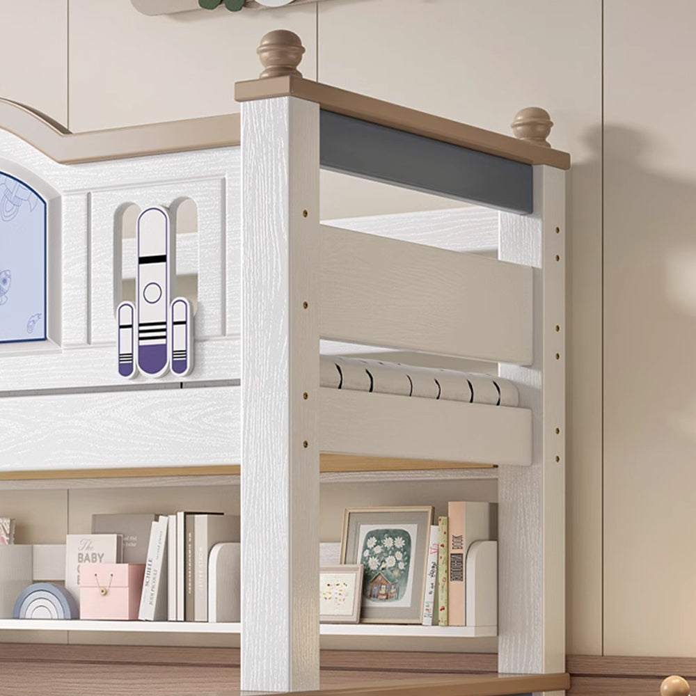 LUXORA 120/135/150/160/180cm Solid Wood Frame Bunk Bed with Two Mattresses Double Ladders, Installation Included