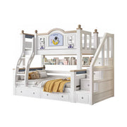 LUXORA 120/135/150/160/180cm Solid Wood Frame Bunk Bed with Two Mattresses Double Ladders, Installation Included