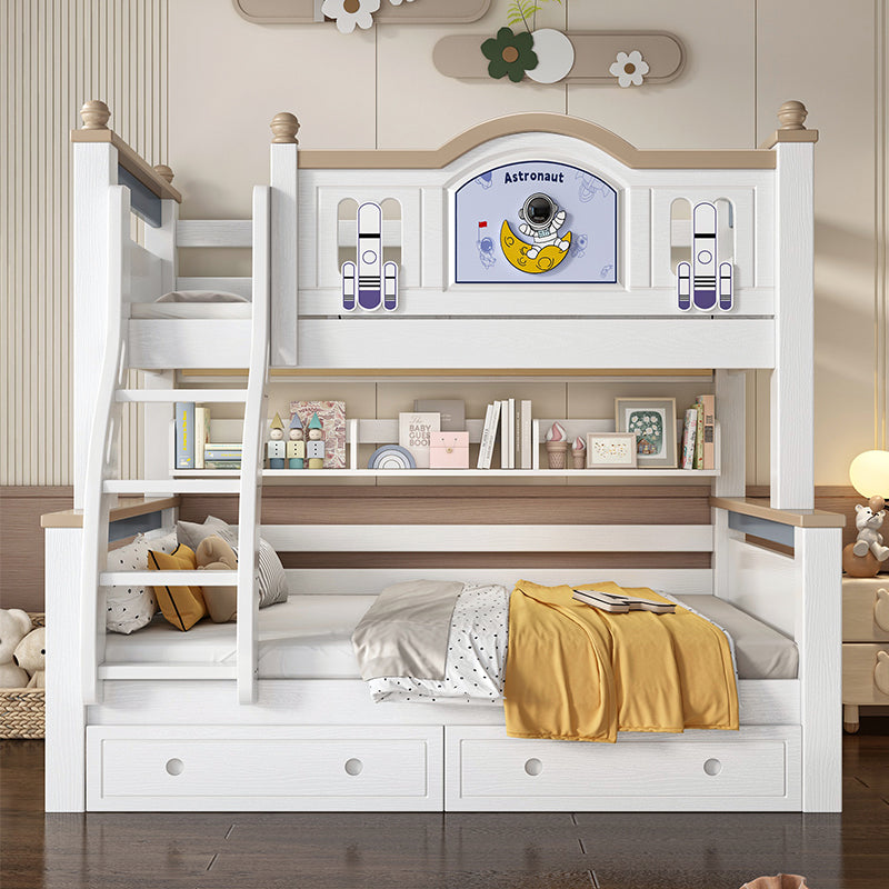 LUXORA ER 120/135/150/160/180cm Straight Ladder Bunk Bed - Solid Cherry Wood Children's Bed with Eco-Friendly Water-Based Paint, Installation Included