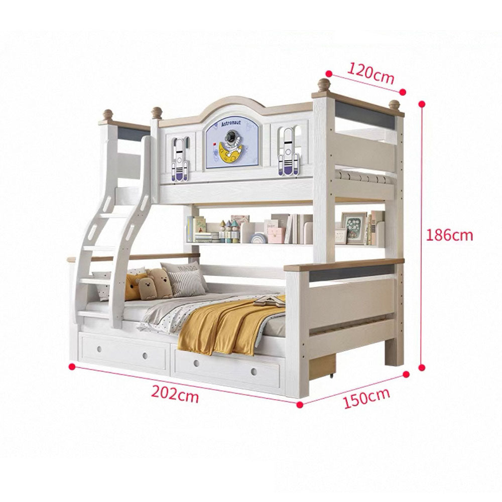 LUXORA ER 120/135/150/160/180cm Straight Ladder Bunk Bed - Solid Cherry Wood Children's Bed with Eco-Friendly Water-Based Paint, Installation Included