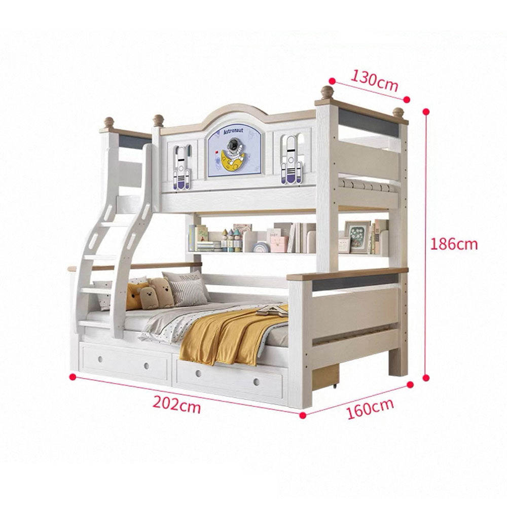 LUXORA ER 120/135/150/160/180cm Straight Ladder Bunk Bed - Solid Cherry Wood Children's Bed with Eco-Friendly Water-Based Paint, Installation Included