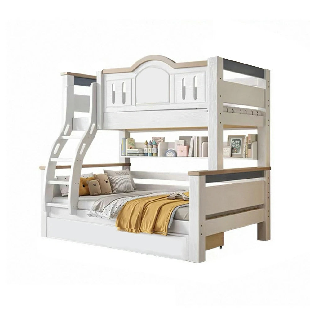 LUXORA ER 120/135/150/160/180cm Straight Ladder Bunk Bed - Solid Cherry Wood Children's Bed with Eco-Friendly Water-Based Paint, Installation Included