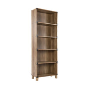 LIVARA 103 5-Tier Bookcase, Rustic Oak Finish, 180cm Tall, Farmhouse Industrial Style, MDF and Laminate Wood Shelf, Metal Corner Accents, Home Office Storage