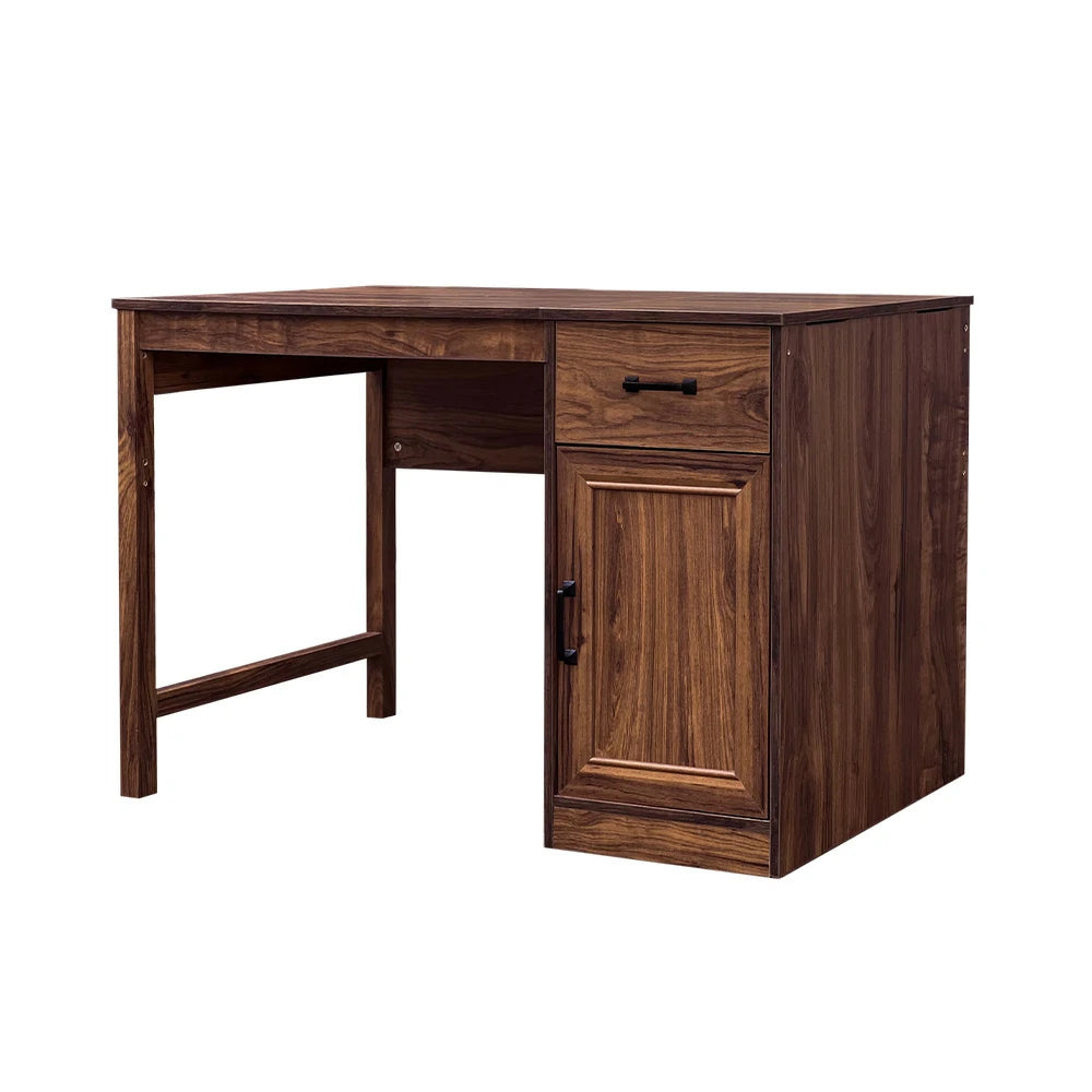 LIVARA 107 Reversible Writing Desk, Drawer and Cabinet Storage, Detachable Design, Coastal Farmhouse Style, Home Office Furniture - Brown