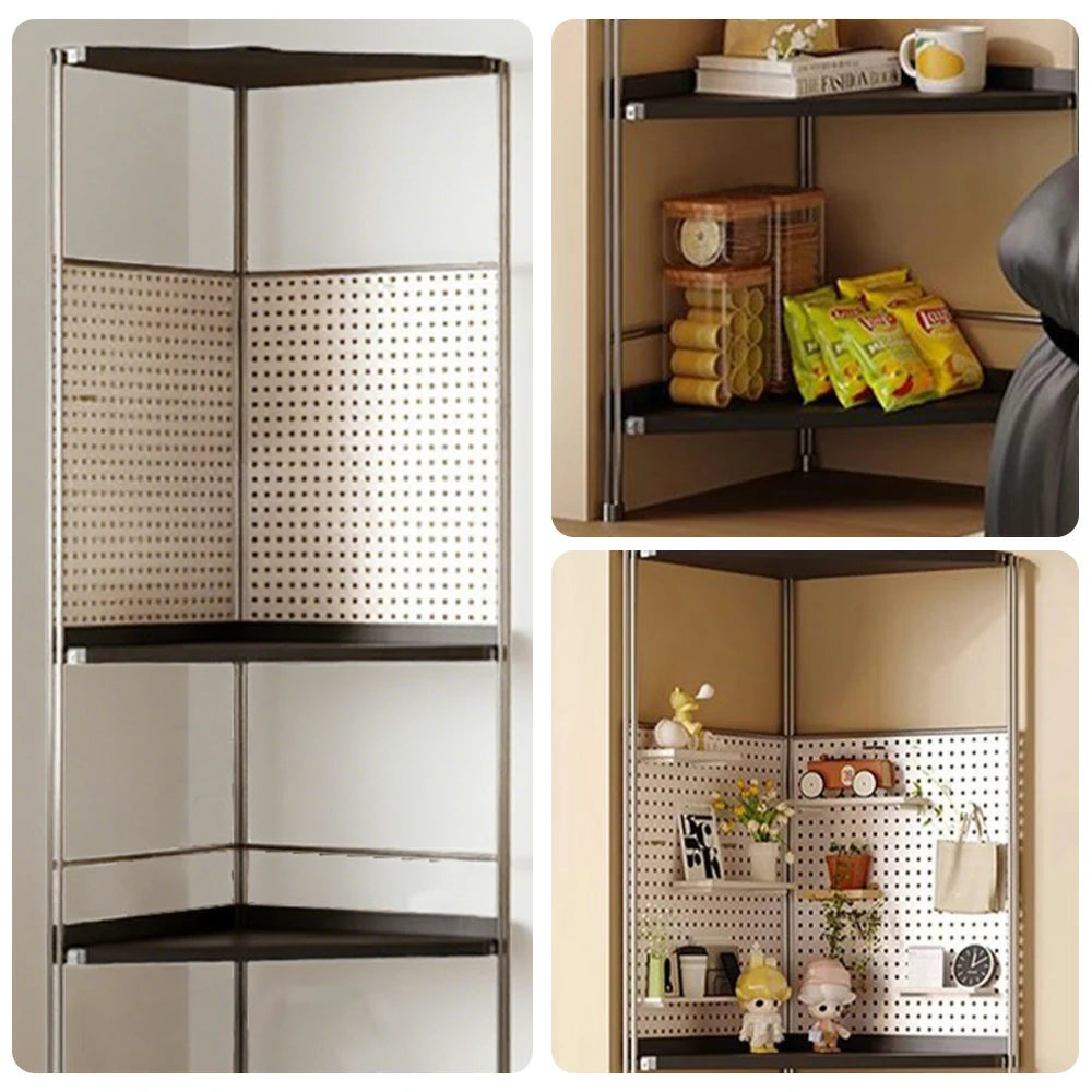 LIVARA 1120B Solid Wood Corner Storage Rack – Five-Tier Bookshelf, Eco-friendly Rubberwood, Compact Design