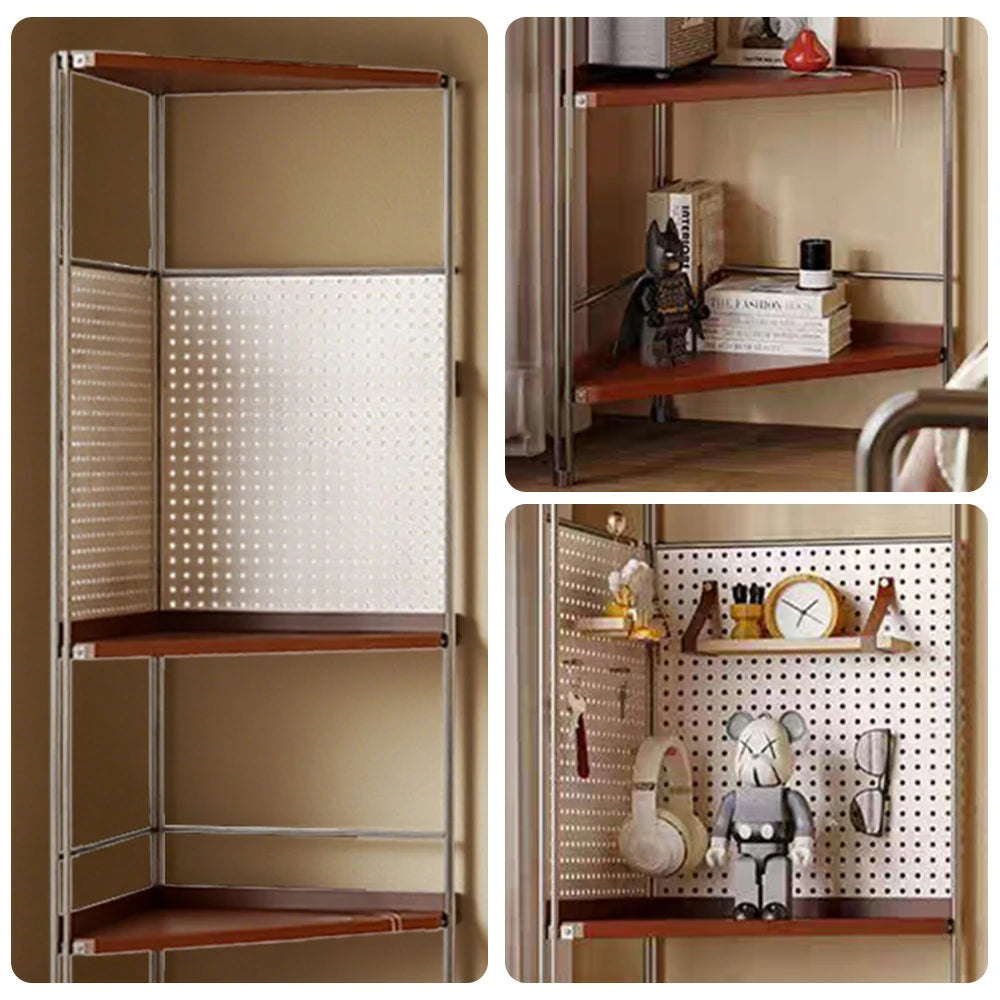 LIVARA 1120B Solid Wood Corner Storage Rack – Five-Tier Bookshelf, Eco-friendly Rubberwood, Compact Design