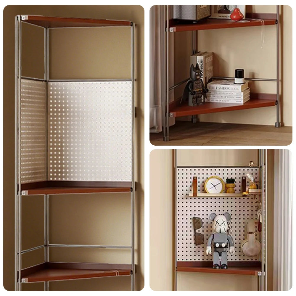 LIVARA 1120B Solid Wood Corner Storage Rack – Five-Tier Bookshelf, Eco-friendly Rubberwood, Compact Design