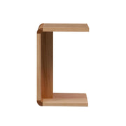 LIVARA 403 Messmate Veneer C-Shaped Side Table, Minimalist Bedside or Sofa Coffee Table, Light Timber Finish - Light Wood