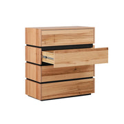 LIVARA 454 Veneer Tallboy in Blackbutt Finish, Natural Texture and Sleek Modern Design