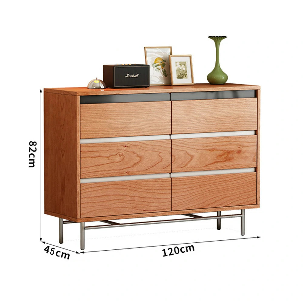 LIVARA 8808 Solid Wood Storage Cabinet 65/120/160cm, Soft-Close Tracks, Stainless Steel Legs, Modern Design - Wood and White