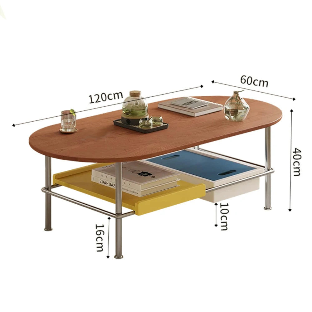 LIVARA 9952 Solid Wood Dining Table, Rubberwood with Cherry Veneer, 304 Stainless Steel Frame, Adjustable Foot Pads, Open Design - Wood
