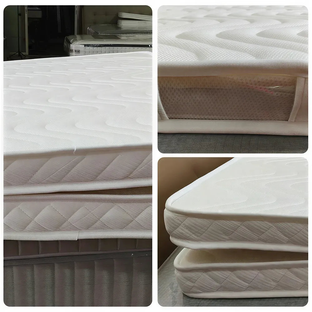 LIVARA Double Foldable Mattress - 6cm Thick Portable Sleeping Mat for Guest Room, Camping & Travel - White