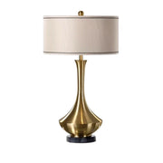 LIVARA Table Lamp Handmade Fabric Shade E27 Socket Natural Marble Base Elegant Design & Soft Lighting