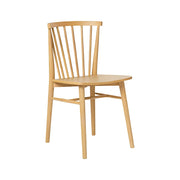 LIVARA Nordic Solid Wood Dining Chair - Ergonomic Slat Back with Reinforced Frame & Stable Legs, Minimalist Kitchen Seat - Wood
