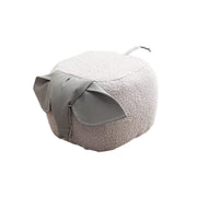 LIVARA Elephant-Shaped Teddy Fleece Stool, Supportive Comfort Seat, Durable Upholstery, Rounded Safety Design - Grey