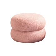 LIVARA Stackable Sherpa Stool, High-Density Foam Cushion, Solid Wood Frame, Space-Saving Design - Pink
