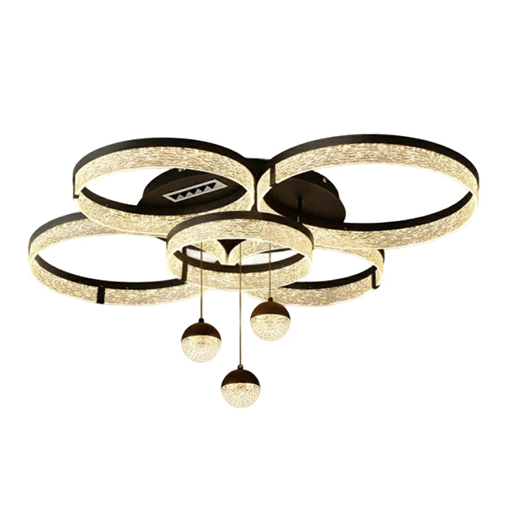 LIVARA 288W Ring-Shaped PMMA Pendant Light with Full-Spectrum Eye-Protection LED, Ra≥97 High CRI & Anti-Glare Grid Design