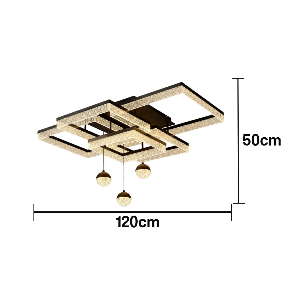 LIVARA 288W Frosted Pendant Light with Full-Spectrum Eye-Protection LED, Ra≥97 High CRI & Anti-Glare Grid Design