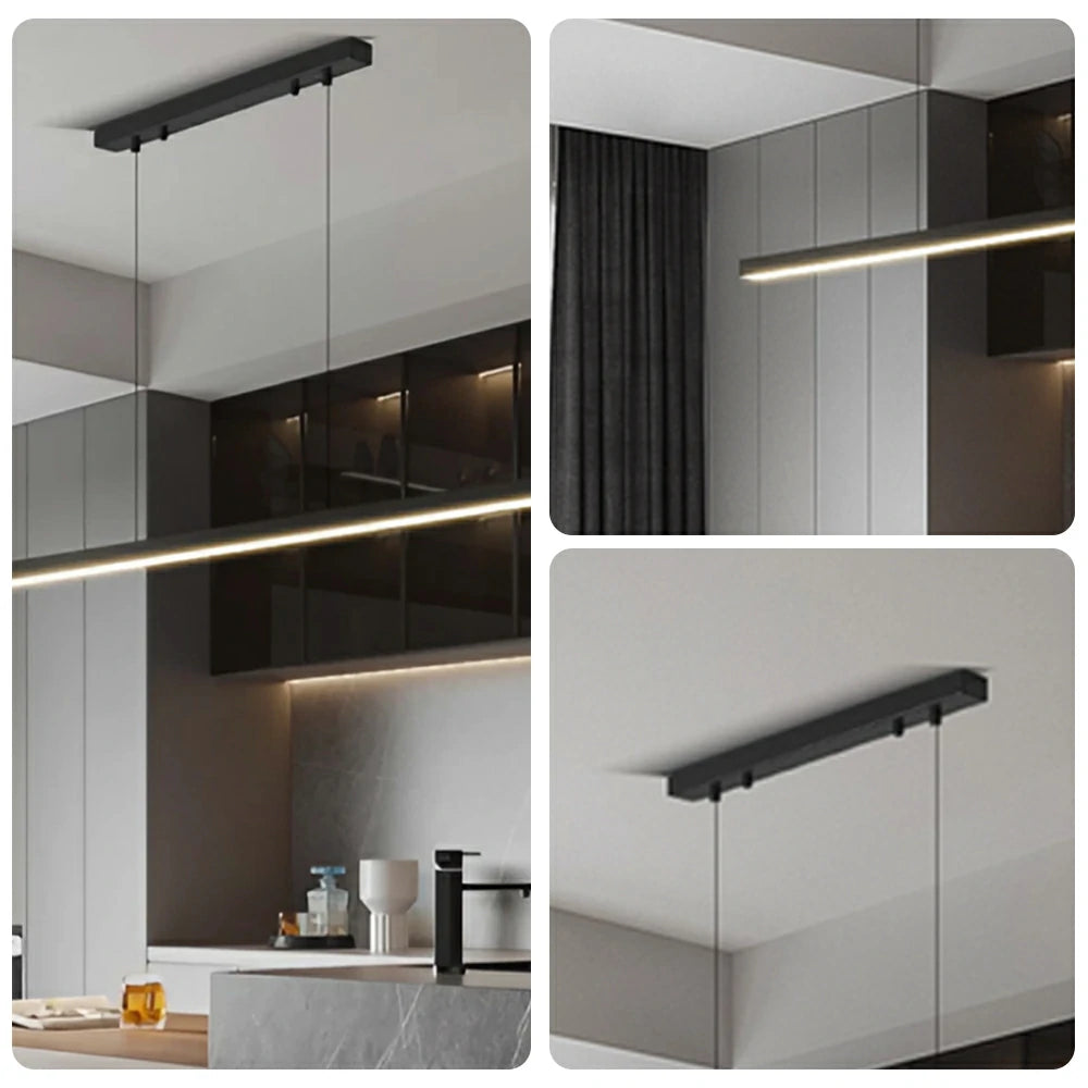 LIVARA 32W Aluminium Pendant Light with Full-Spectrum Eye-Protection LED, Three-Color Dimmable Lighting & Brushed Metal Finish