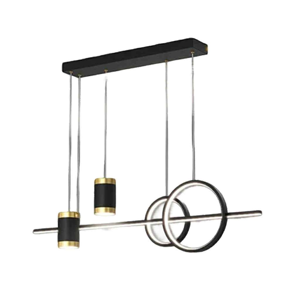 LIVARA 45W Layered Ring Pendant Light with Full-Spectrum Eye-Protection LED, Adjustable 1.5m Suspension & Starlight Upward Glow