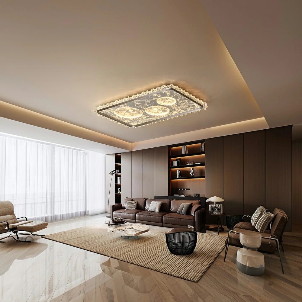 LIVARA 360W Aluminium Ceiling Light with Anti-Glare Optical System, Full-Spectrum Eye-Protection LED & Three-Color Dimmable Lighting - Black