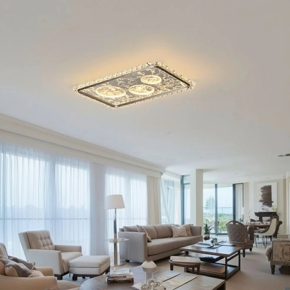 LIVARA 360W Aluminium Ceiling Light with Anti-Glare Optical System, Full-Spectrum Eye-Protection LED & Three-Color Dimmable Lighting - Black