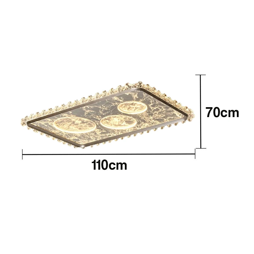 LIVARA 360W Aluminium Ceiling Light with Anti-Glare Optical System, Full-Spectrum Eye-Protection LED & Three-Color Dimmable Lighting - Black