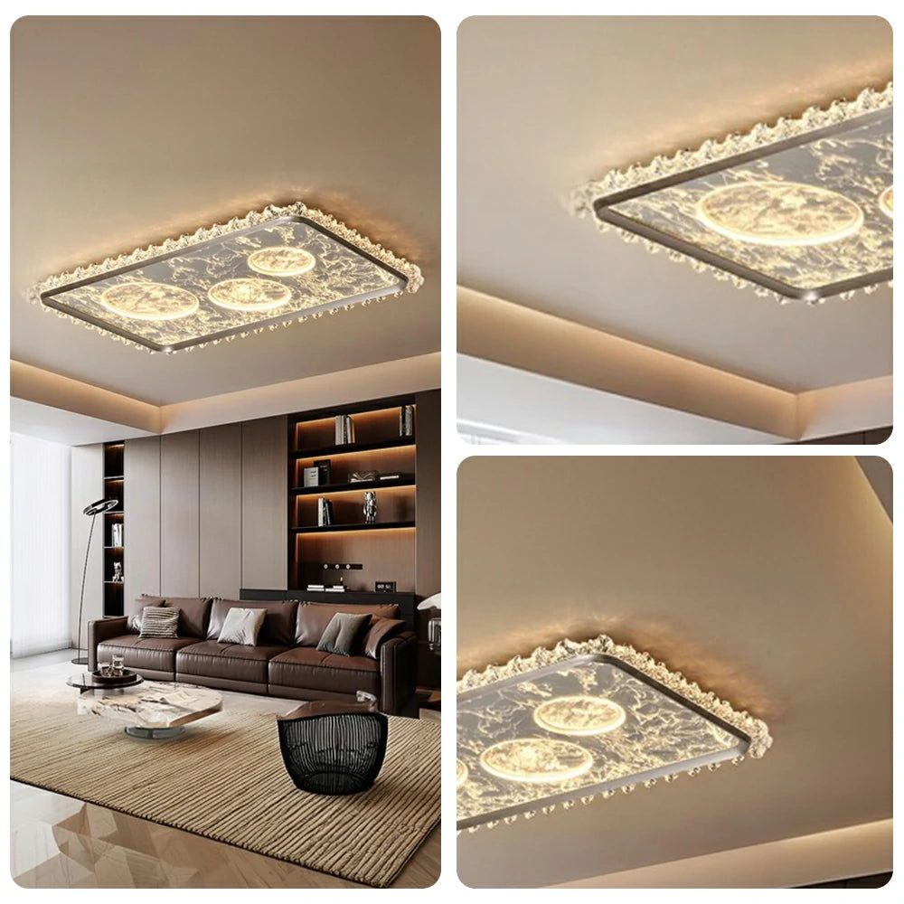 LIVARA 360W Aluminium Ceiling Light with Anti-Glare Optical System, Full-Spectrum Eye-Protection LED & Three-Color Dimmable Lighting - Black