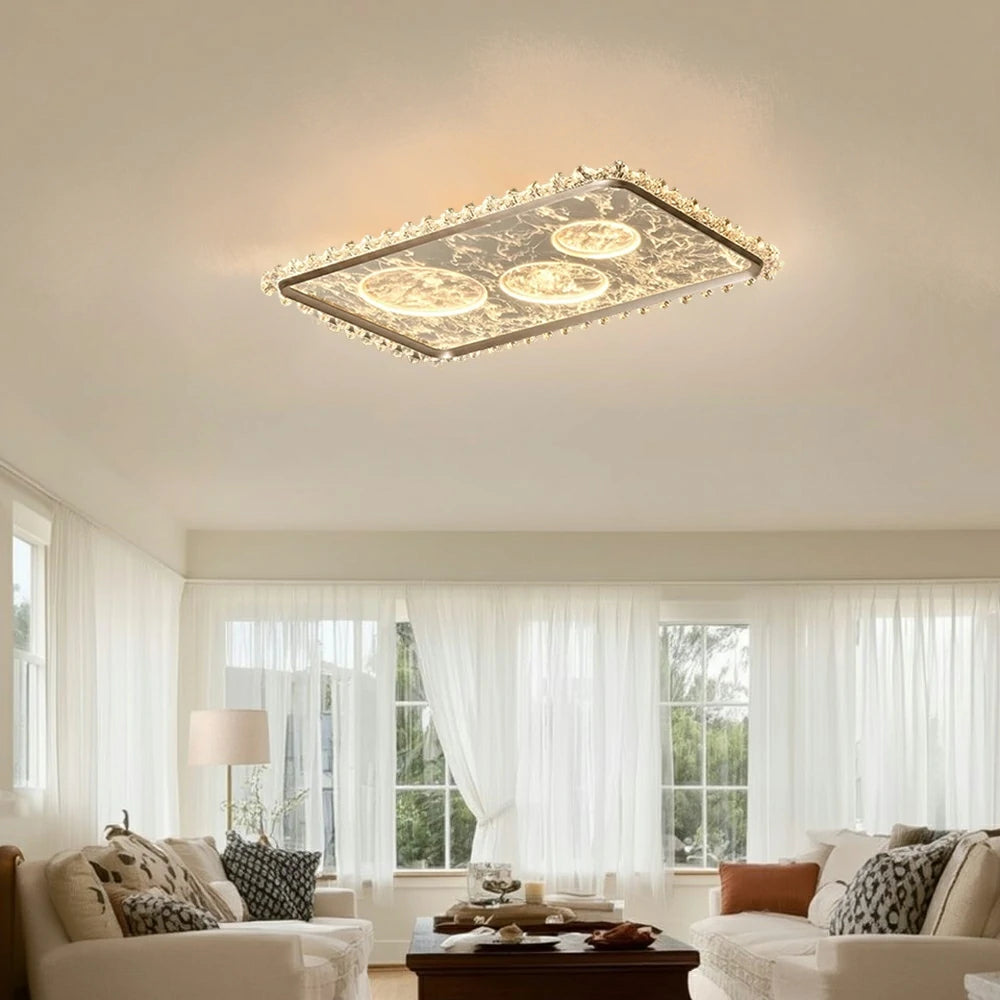 LIVARA 360W Aluminium Ceiling Light with Anti-Glare Optical System, Full-Spectrum Eye-Protection LED & Three-Color Dimmable Lighting - Red