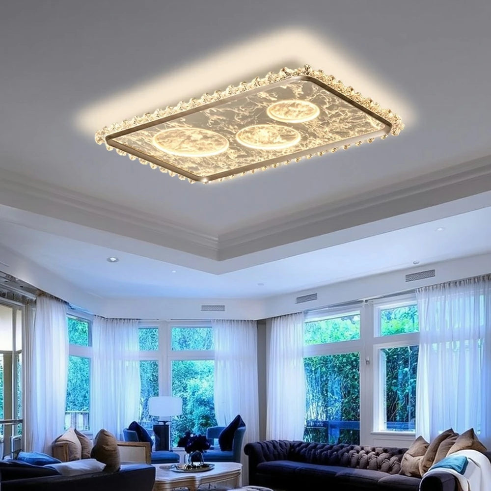 LIVARA 360W Aluminium Ceiling Light with Anti-Glare Optical System, Full-Spectrum Eye-Protection LED & Three-Color Dimmable Lighting - Red