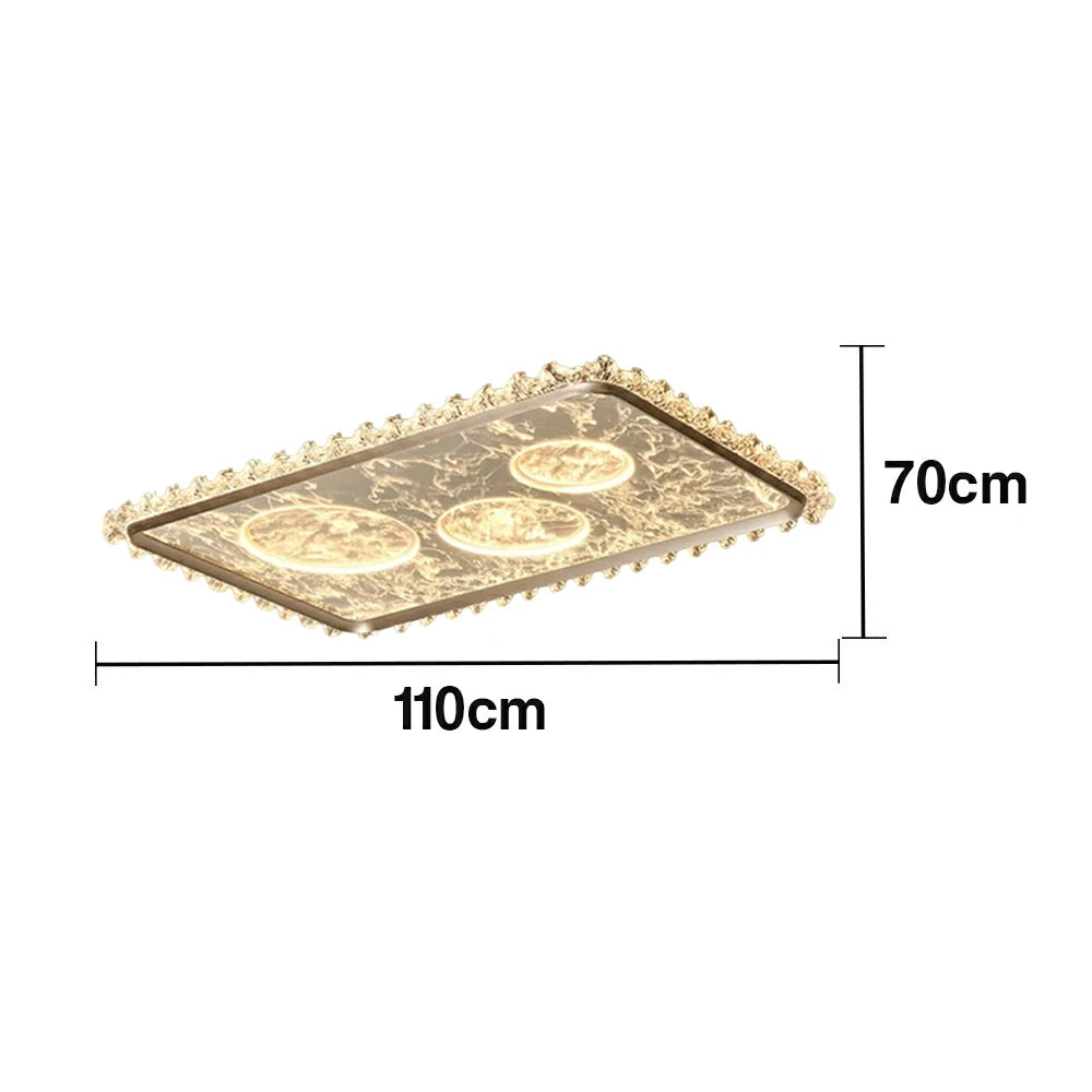 LIVARA 360W Aluminium Ceiling Light with Anti-Glare Optical System, Full-Spectrum Eye-Protection LED & Three-Color Dimmable Lighting - Red