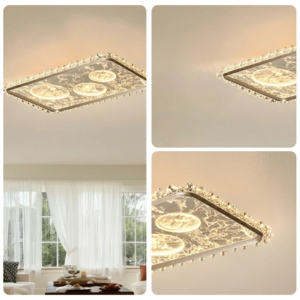 LIVARA 360W Aluminium Ceiling Light with Anti-Glare Optical System, Full-Spectrum Eye-Protection LED & Three-Color Dimmable Lighting - Red