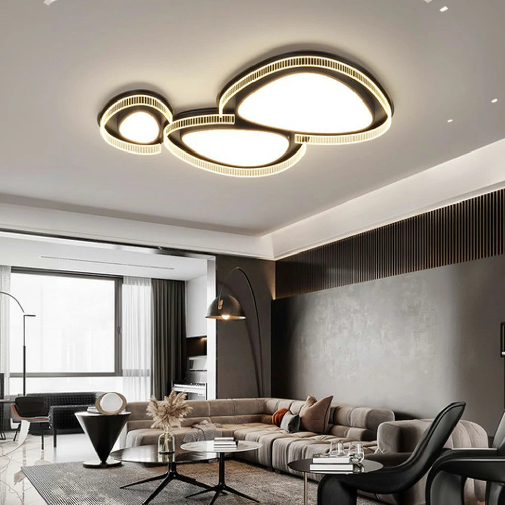 LIVARA 294W Ceiling Light with Full-Spectrum Eye-Protection LED, Three-Color Dimmable Lighting & PMMA Soft Diffuser Iron Body Design - Black