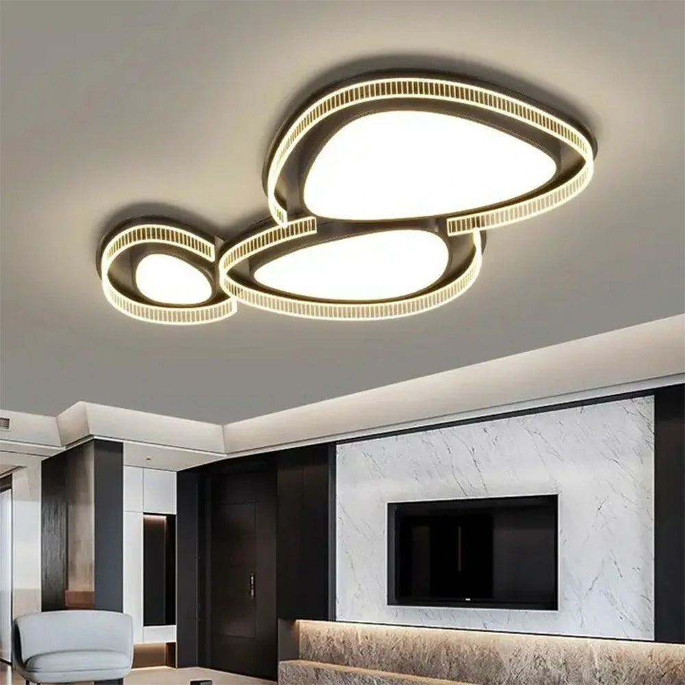 LIVARA 294W Ceiling Light with Full-Spectrum Eye-Protection LED, Three-Color Dimmable Lighting & PMMA Soft Diffuser Iron Body Design - Black