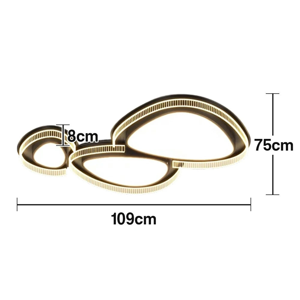 LIVARA 294W Ceiling Light with Full-Spectrum Eye-Protection LED, Three-Color Dimmable Lighting & PMMA Soft Diffuser Iron Body Design - Black