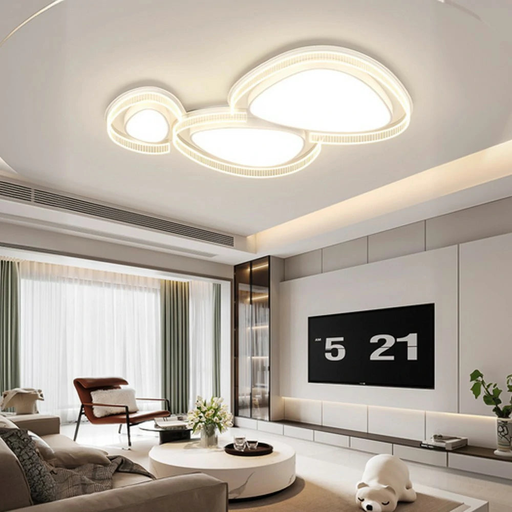 LIVARA 294W Ceiling Light with Full-Spectrum Eye-Protection LED, Three-Color Dimmable Lighting & PMMA Soft Diffuser Iron Body Design - White