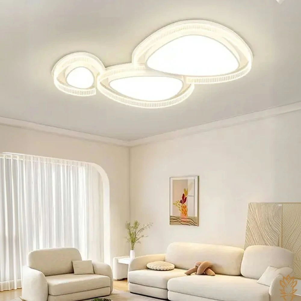 LIVARA 294W Ceiling Light with Full-Spectrum Eye-Protection LED, Three-Color Dimmable Lighting & PMMA Soft Diffuser Iron Body Design - White