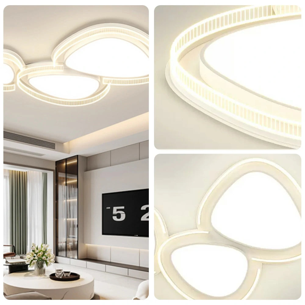 LIVARA 294W Ceiling Light with Full-Spectrum Eye-Protection LED, Three-Color Dimmable Lighting & PMMA Soft Diffuser Iron Body Design - White