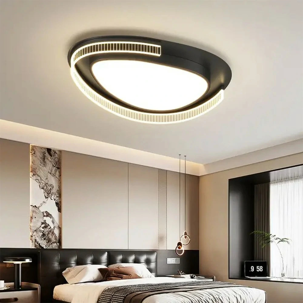 LIVARA 108W Ceiling Light with Full-Spectrum Eye-Protection LED, Three-Color Dimmable Lighting & PMMA Soft Diffuser Iron Body Design - Black
