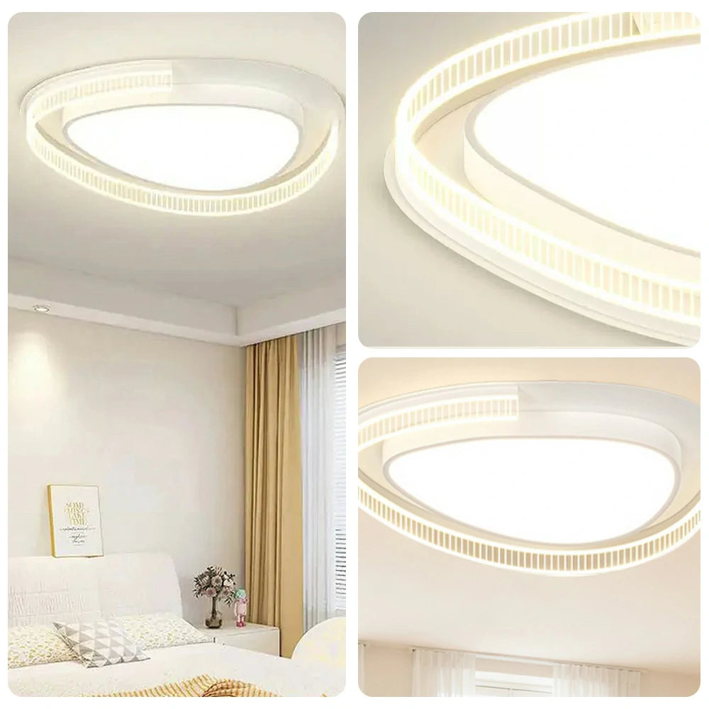 LIVARA 108W Ceiling Light with Full-Spectrum Eye-Protection LED, Three-Color Dimmable Lighting & PMMA Soft Diffuser Iron Body Design - White